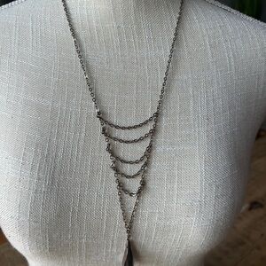 Elegant Silver/Gunmetal  Layered Necklace